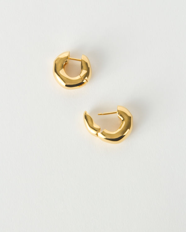 Rejina Pyo Molten Hinged Hoops Gold Plated
