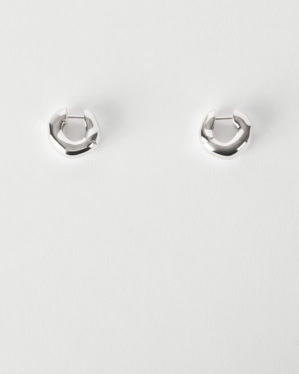 Rejina Pyo Molten Hinged Hoops Silver Plated