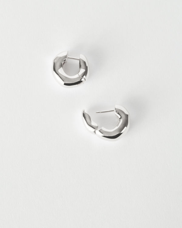Rejina Pyo Molten Hinged Hoops Silver Plated