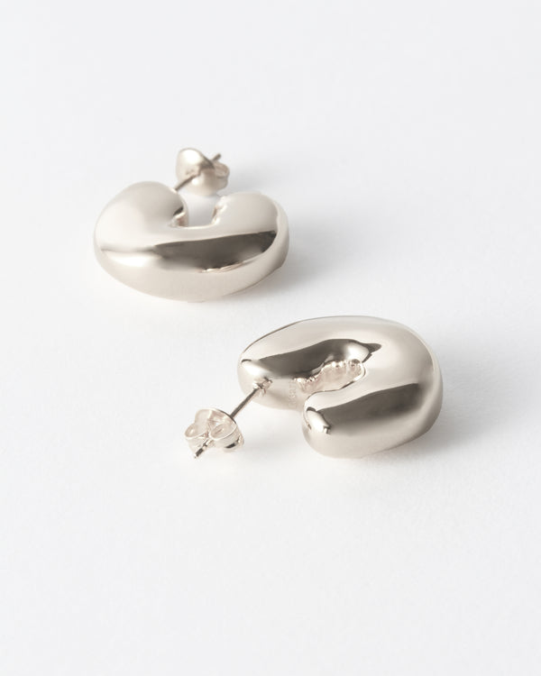 Rejina Pyo Molten Hoops Silver Plated