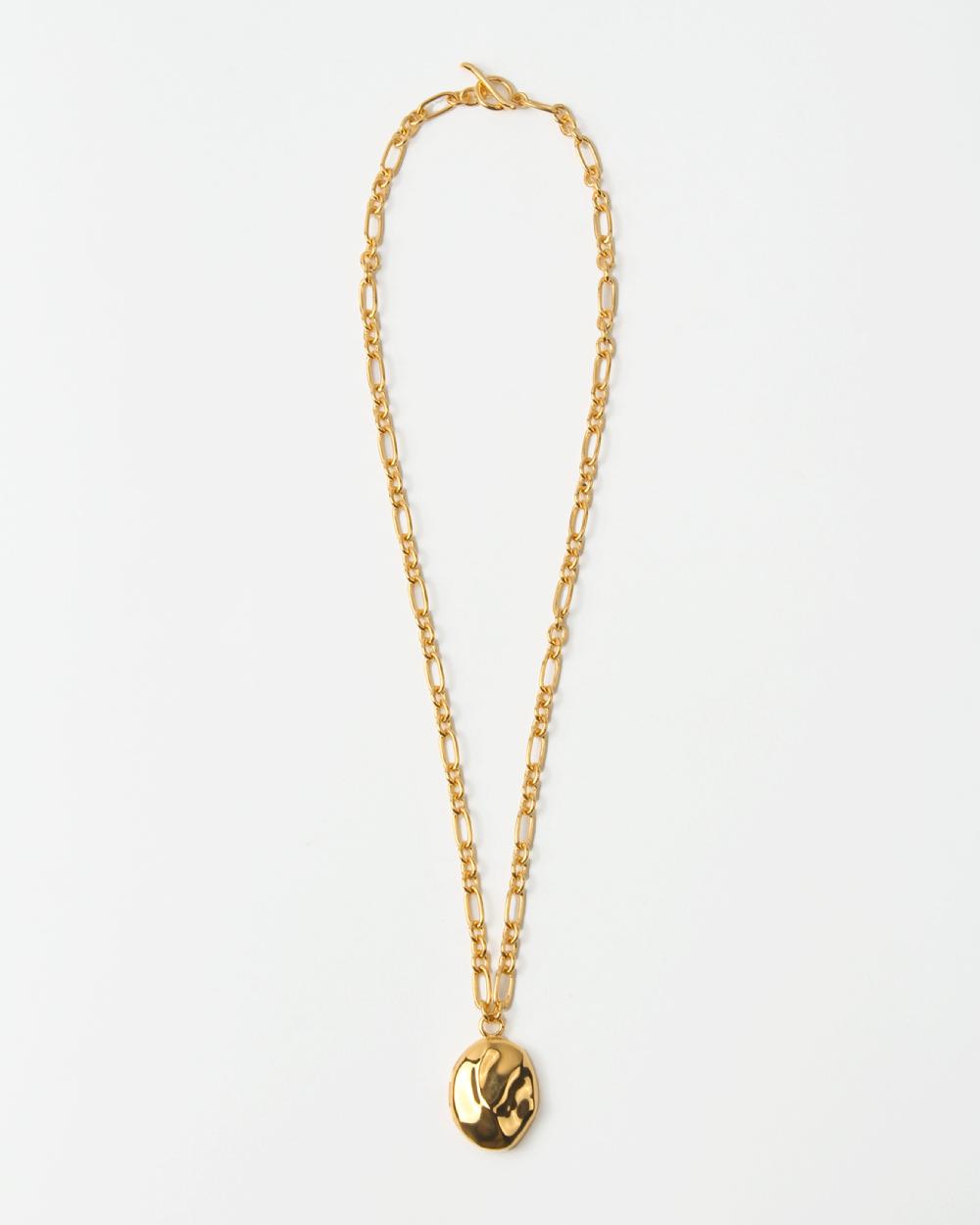 rejina pyo Molten Locket Necklace Gold Plated