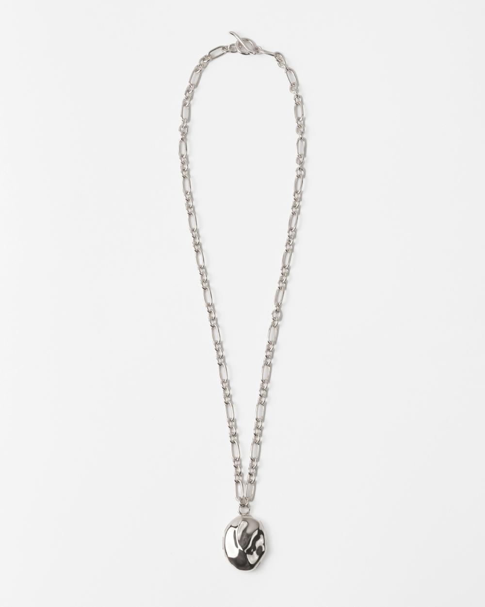rejina pyo Molten Locket Necklace Silver Plated
