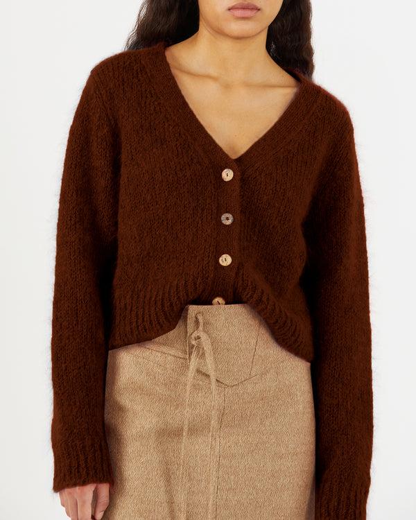 Rejina Pyo Nala Cardigan Alpaca Blend Brown