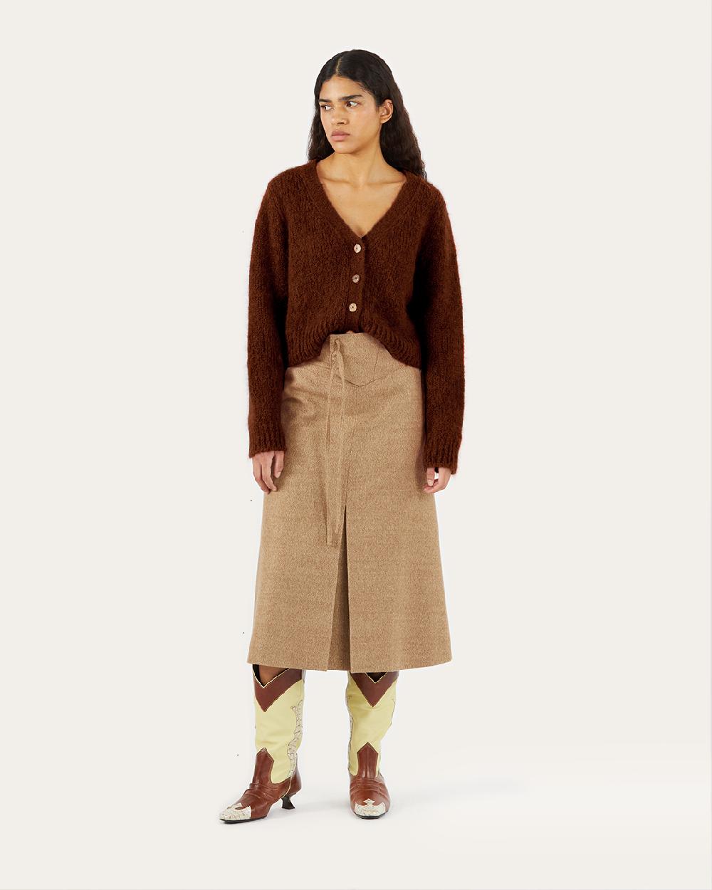 rejina pyo Nala Cardigan Alpaca Blend Brown