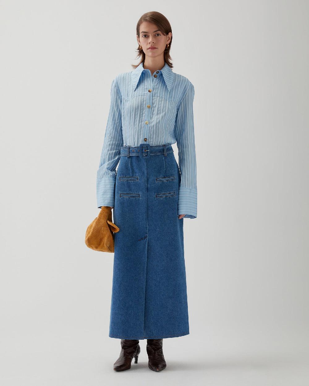 rejina pyo Nana Skirt Organic Cotton Denim Blue