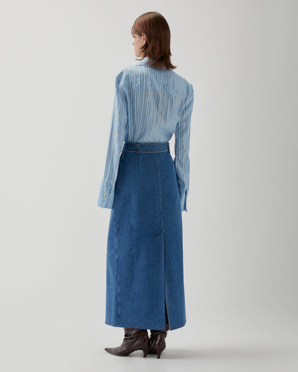 Rejina Pyo Nana Skirt Organic Cotton Denim Blue