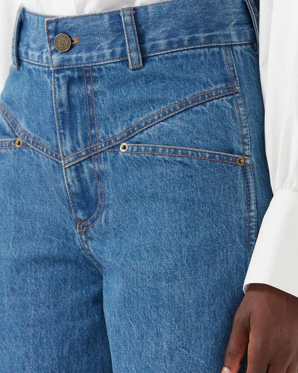 Rejina Pyo Nemy Trousers Organic Cotton Denim Blue