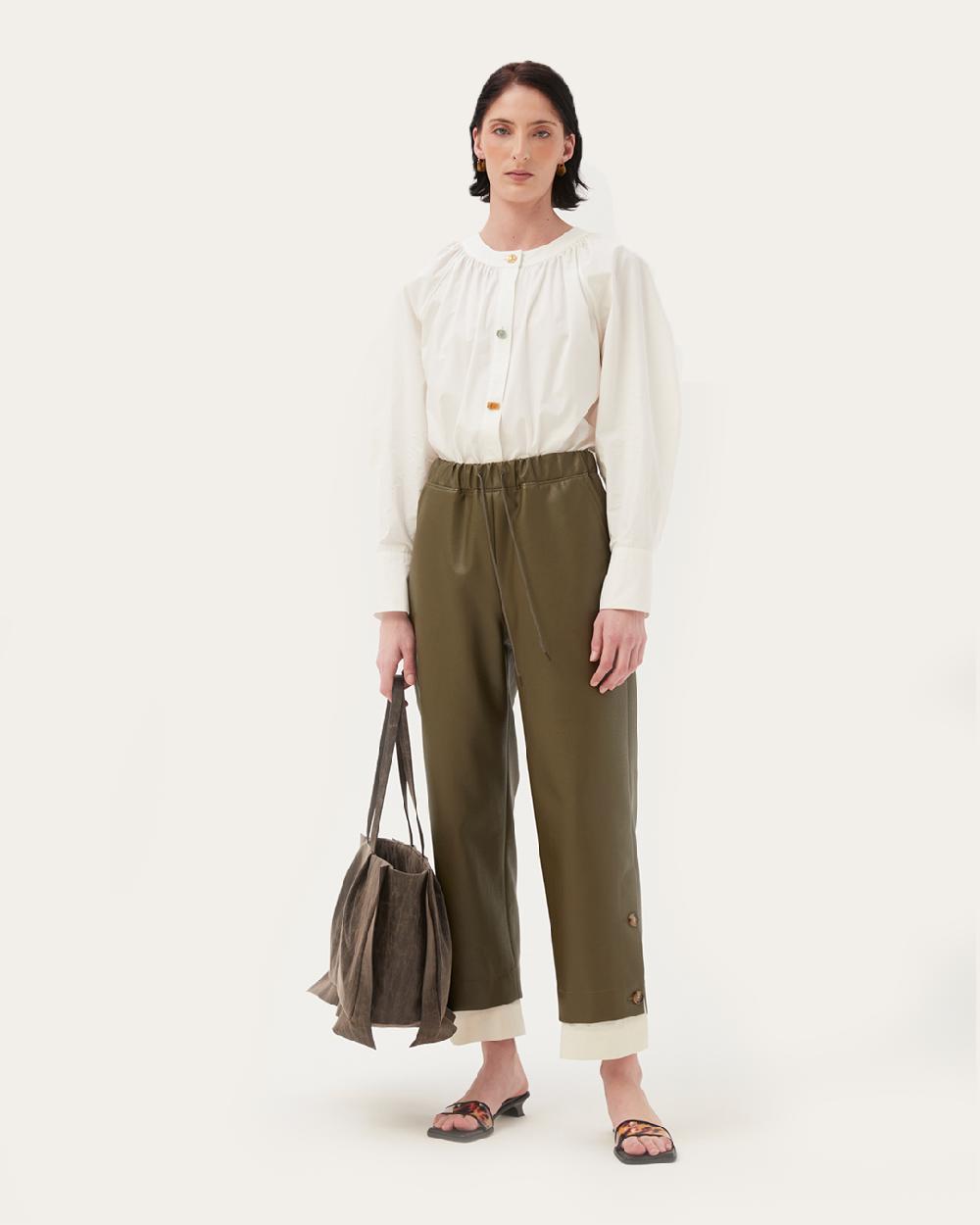 rejina pyo Noemi Trousers Faux Leather Green
