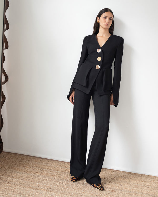Rejina Pyo Noemie Blazer Crepe Twill Viscose Black