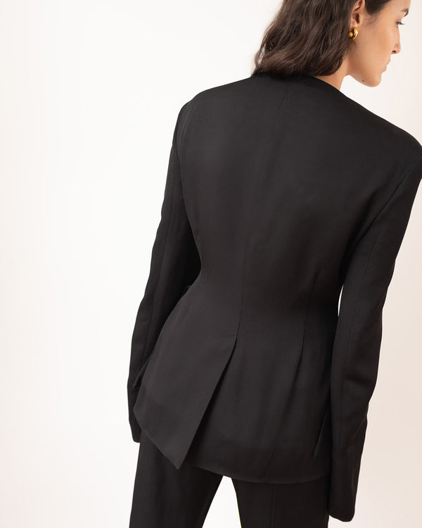 Rejina Pyo Noemie Blazer Crepe Twill Viscose Black