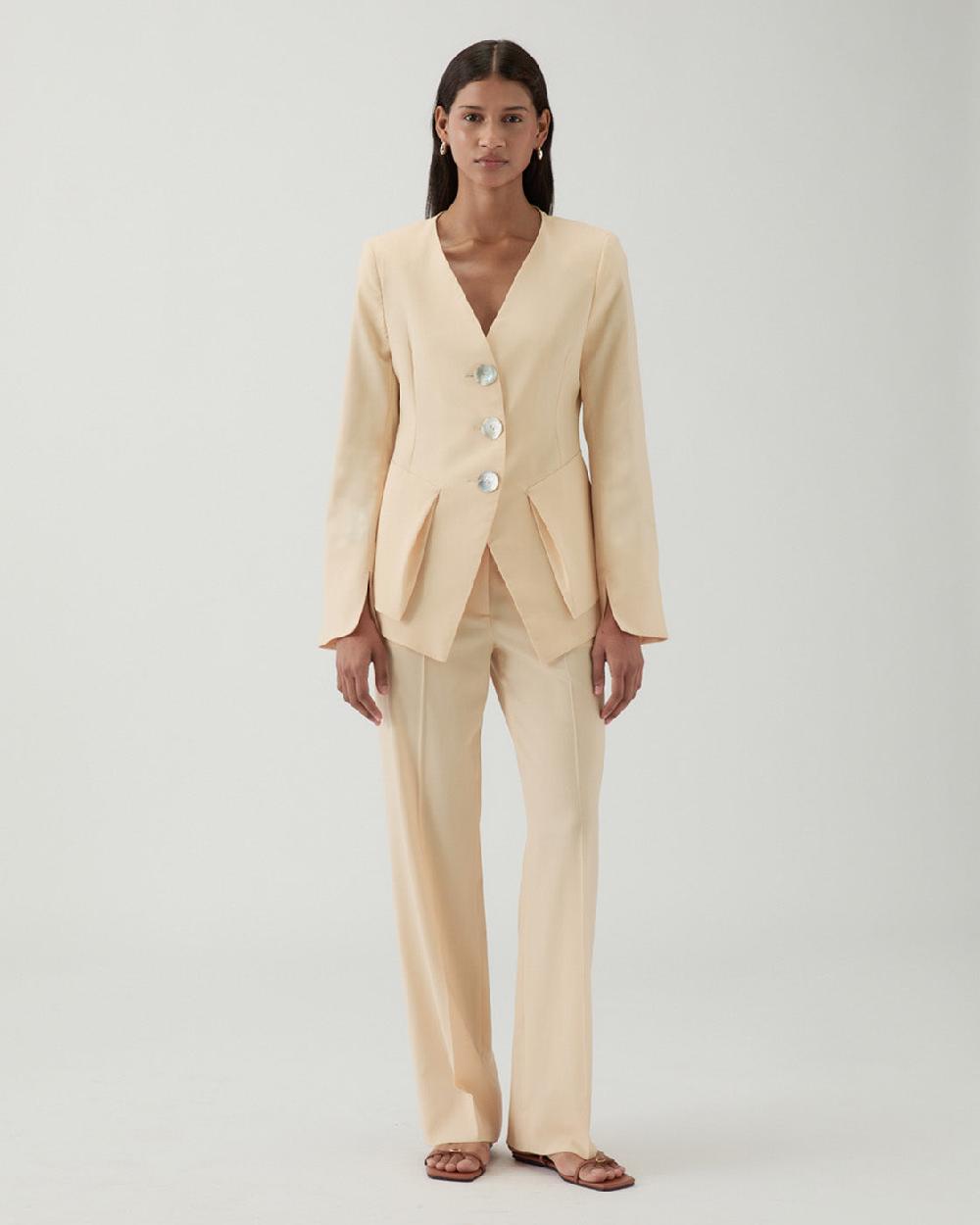 rejina pyo Noemie Blazer Wool Blend Suiting Butter