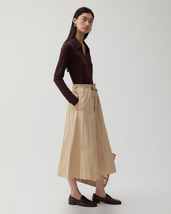 Rejina Pyo Noor Skirt Cotton Blend Tan