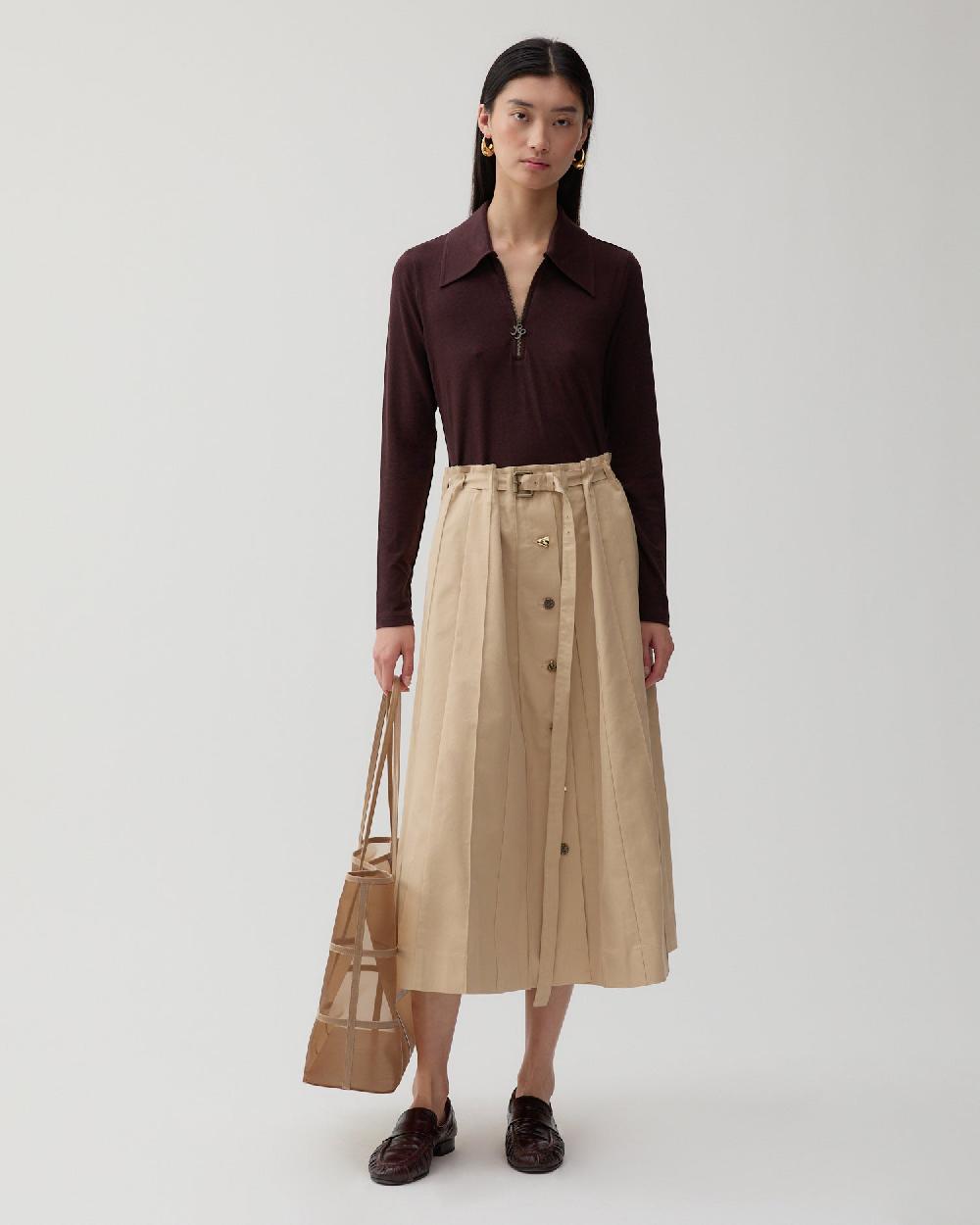 rejina pyo Noor Skirt Cotton Blend Tan