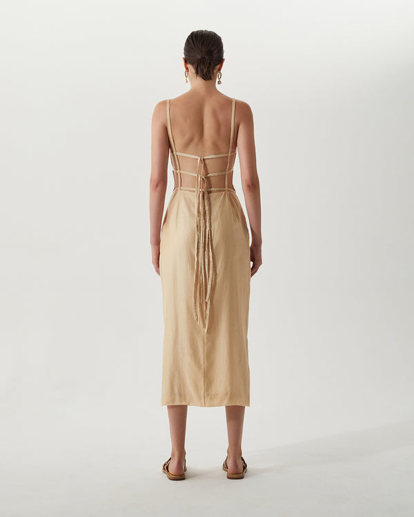 Rejina Pyo Nym Dress Tencel Blend Tan