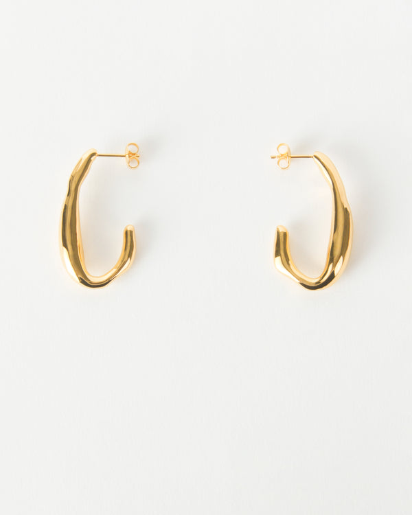 Rejina Pyo Oblong Hoops Gold Plated