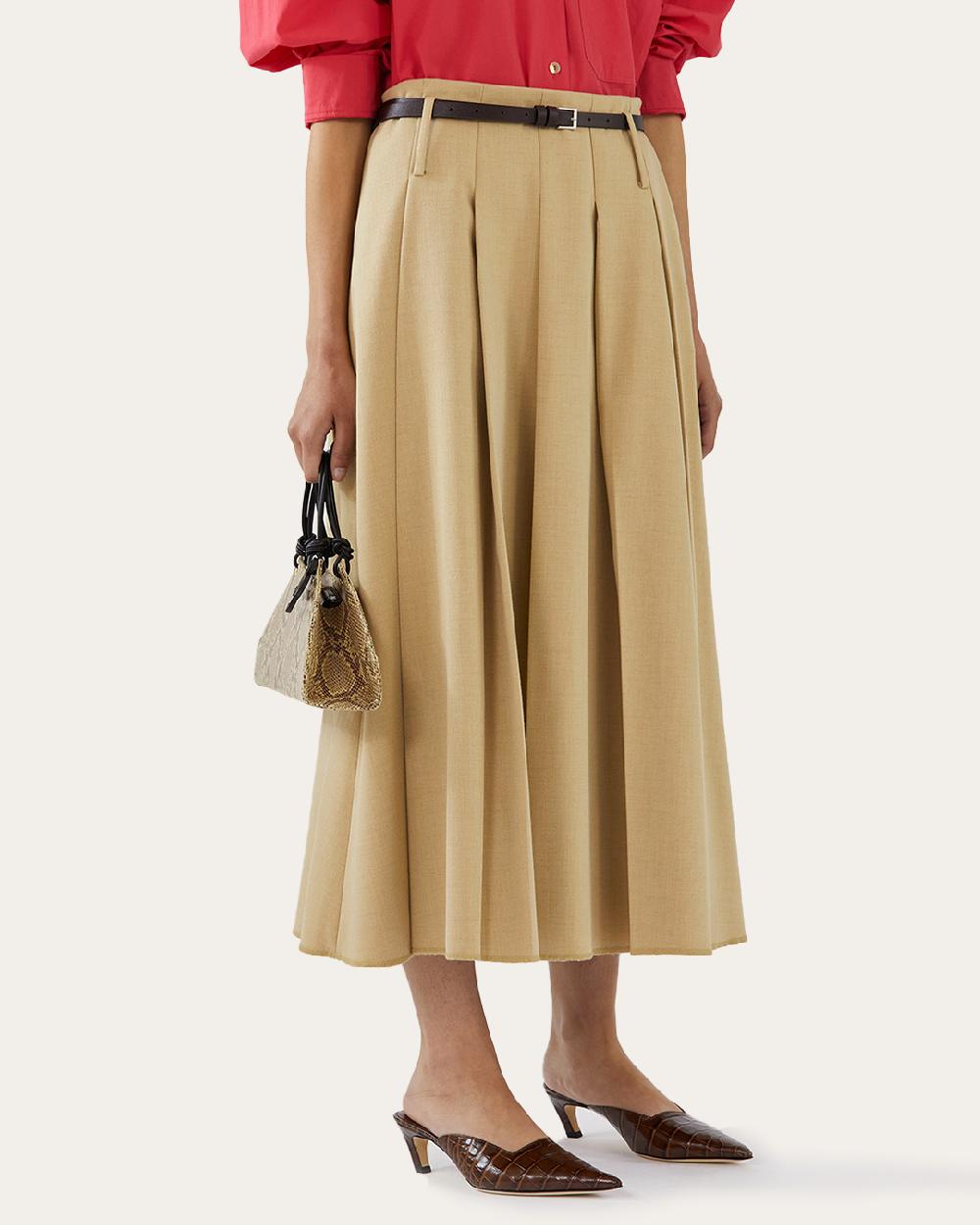 rejina pyo Odette Skirt Tencel Blend Suiting Beige