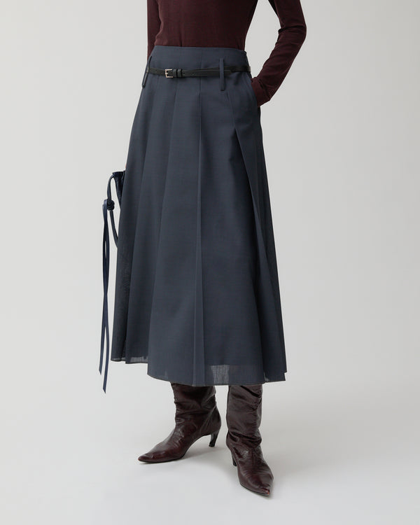 Rejina Pyo Odette Skirt Wool Blend Suiting Slate