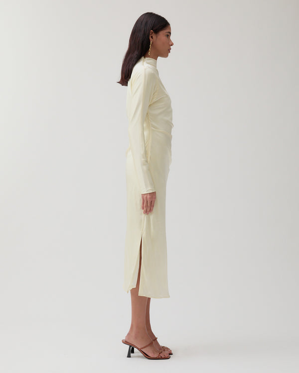 Rejina Pyo Ola Dress Silk Satin Butter