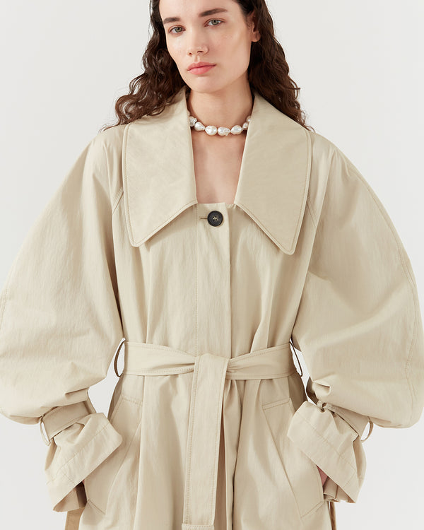 Rejina Pyo Oona Trenchcoat Cotton Twill Sand