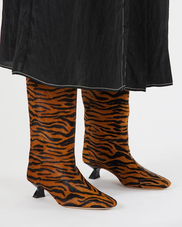 Rejina Pyo Pillar Boots Calfhair Print Brown