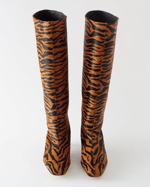 Rejina Pyo Pillar Boots Calfhair Print Brown