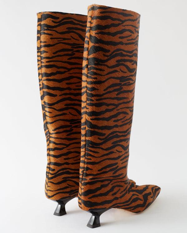 Rejina Pyo Pillar Boots Calfhair Print Brown