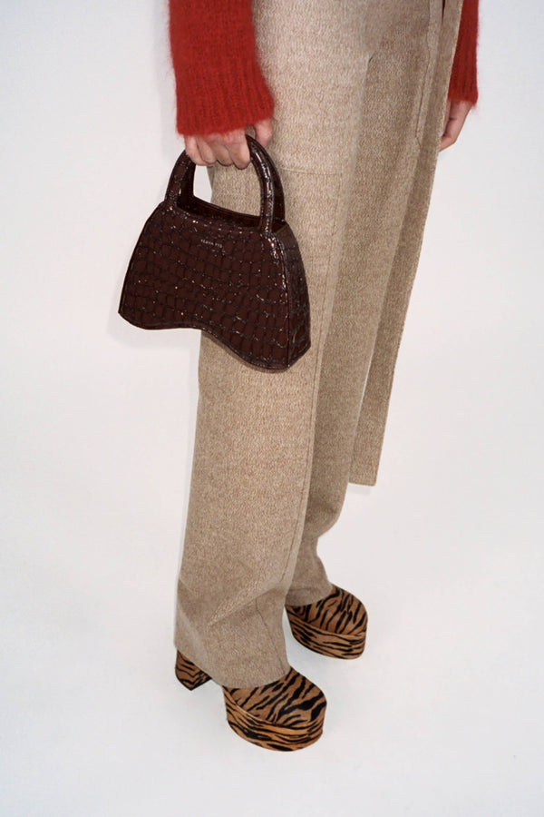 Rejina Pyo Polly Platform Calfhair Print Brown