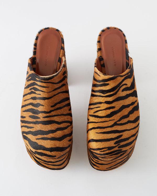 Rejina Pyo Polly Platform Calfhair Print Brown