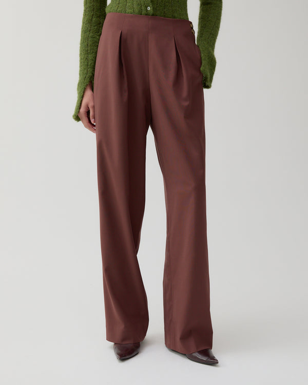Rejina Pyo Reine Trousers Wool Blend Brown