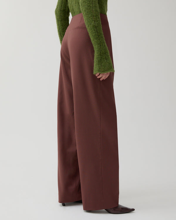 Rejina Pyo Reine Trousers Wool Blend Brown