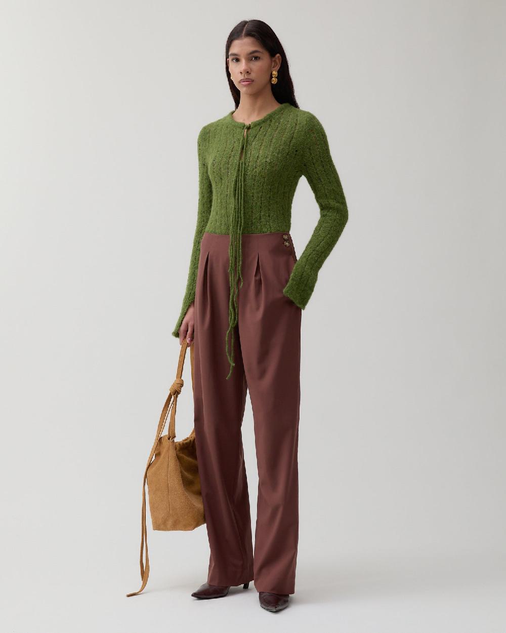 rejina pyo Reine Trousers Wool Blend Brown