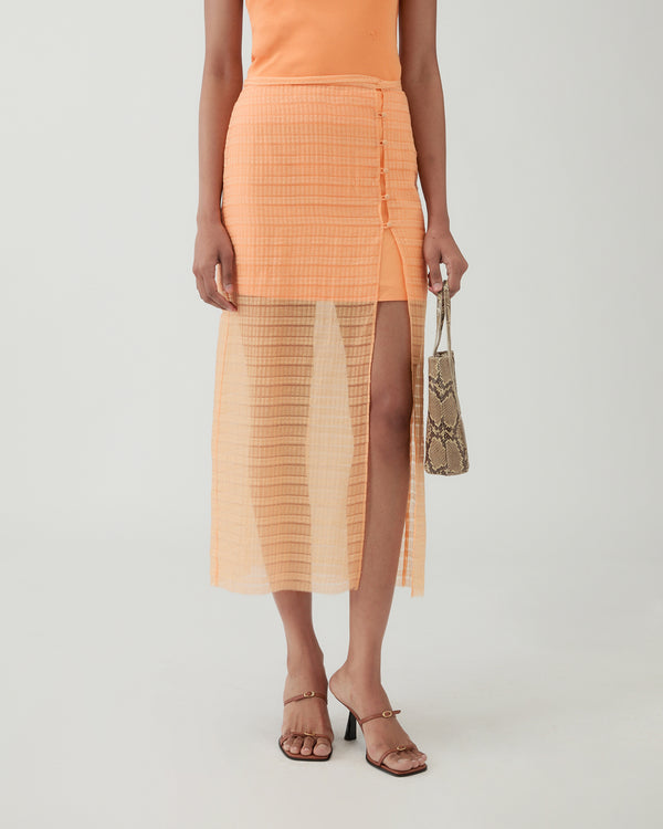 Rejina Pyo Reya Skirt Silk Blend Peach