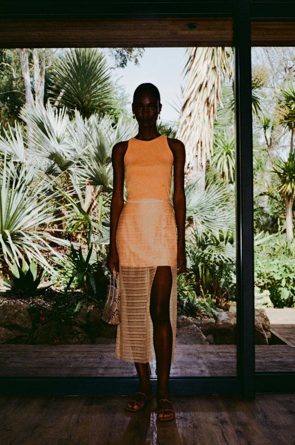 Rejina Pyo Reya Skirt Silk Blend Peach