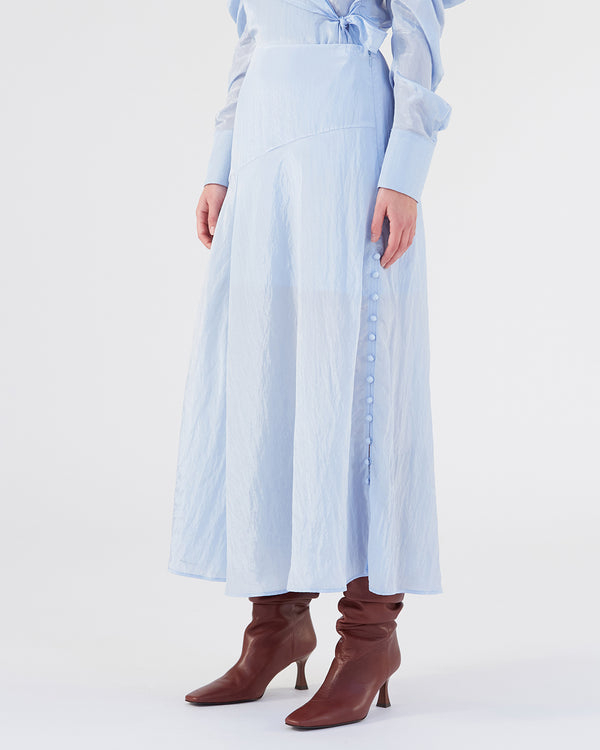 Rejina Pyo Ria Skirt Viscose Blend Crinkle Blue