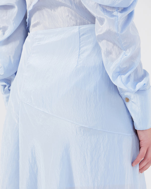 Rejina Pyo Ria Skirt Viscose Blend Crinkle Blue