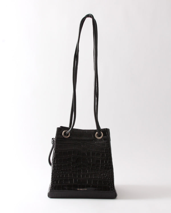 Rejina Pyo Rita Bucket Leather Embossed Black