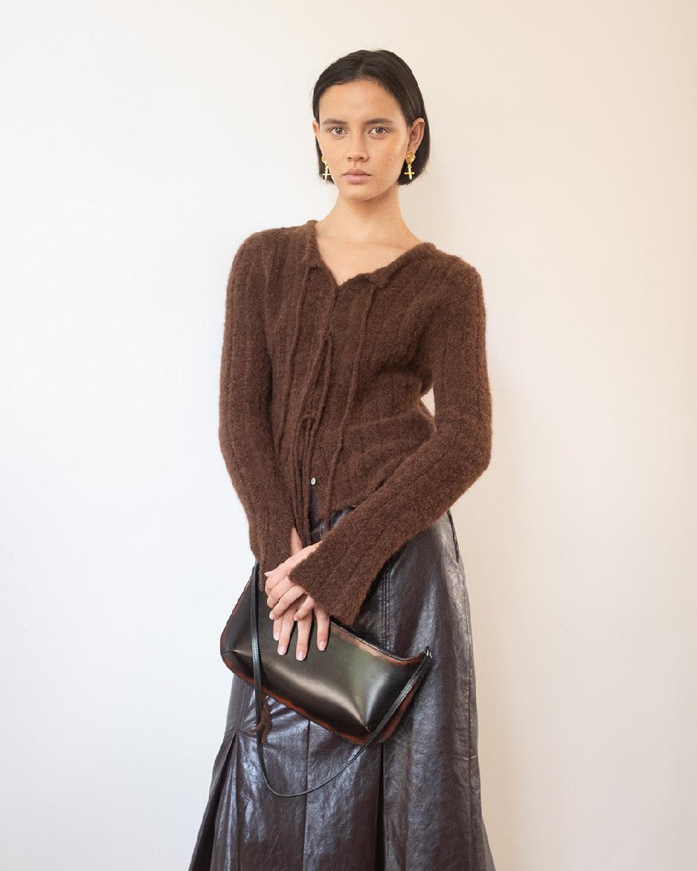 rejina pyo Robyn Cardigan Alpaca Brown