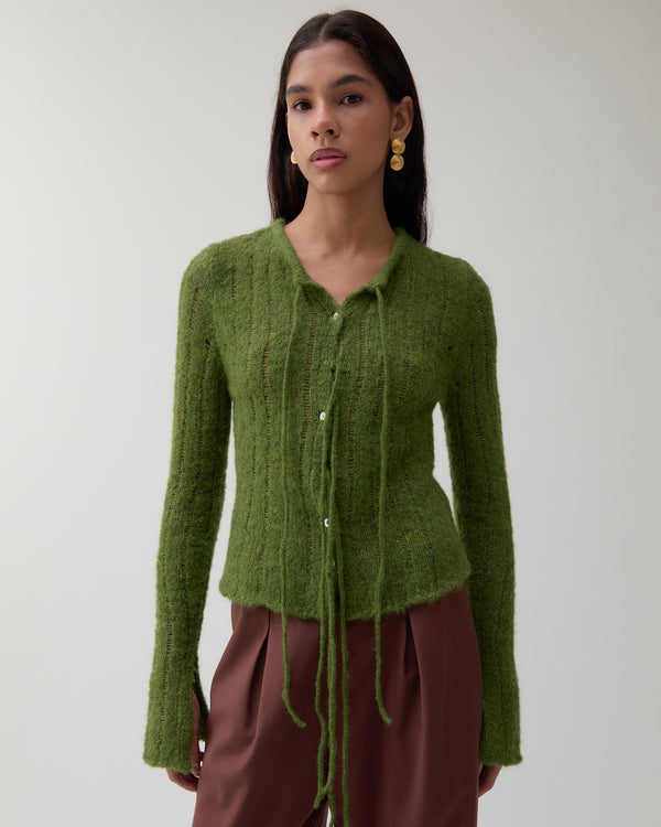 Rejina Pyo Robyn Cardigan Alpaca Green