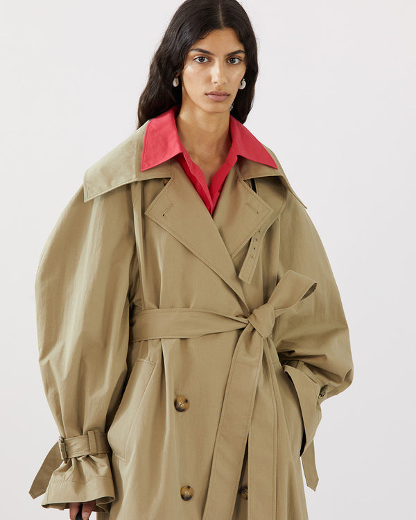 Rejina Pyo Romy Trenchcoat Cotton Blend Twill Sage