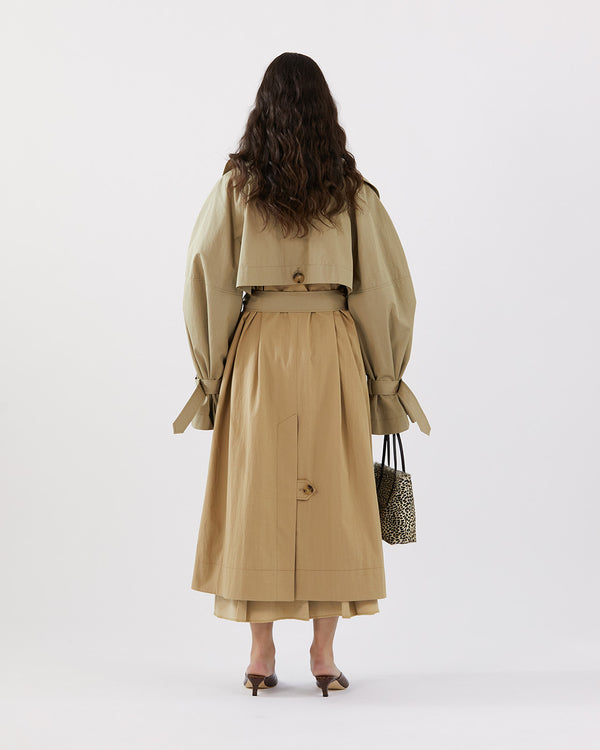 Rejina Pyo Romy Trenchcoat Cotton Blend Twill Sage