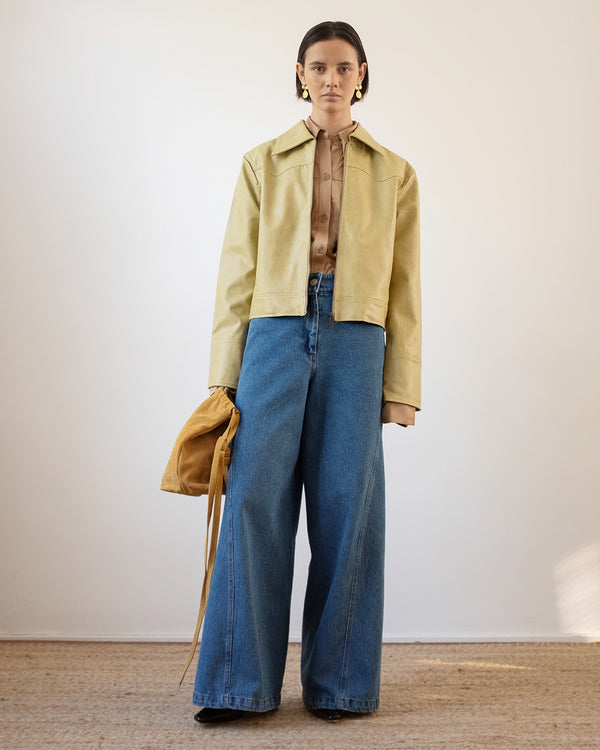 Rejina Pyo Rowan Jacket Faux Leather Beige