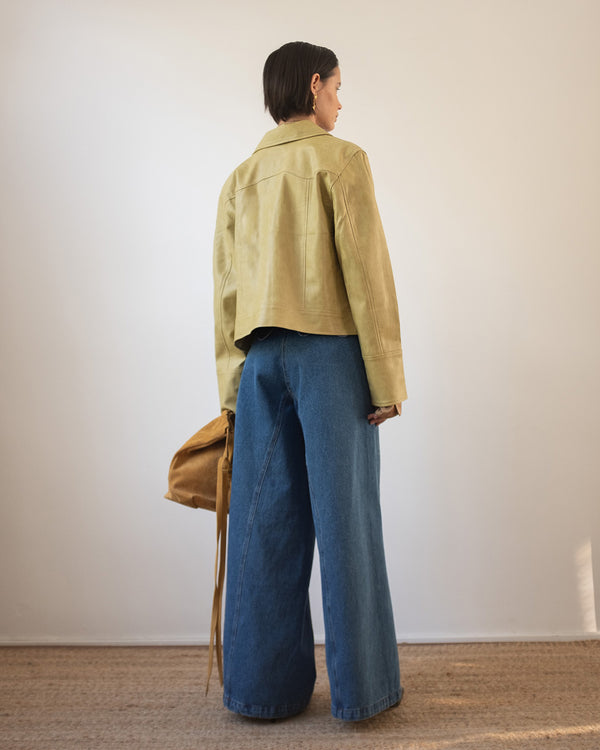 Rejina Pyo Rowan Jacket Faux Leather Beige