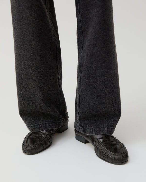 Rejina Pyo Ruched Loafer Leather Black