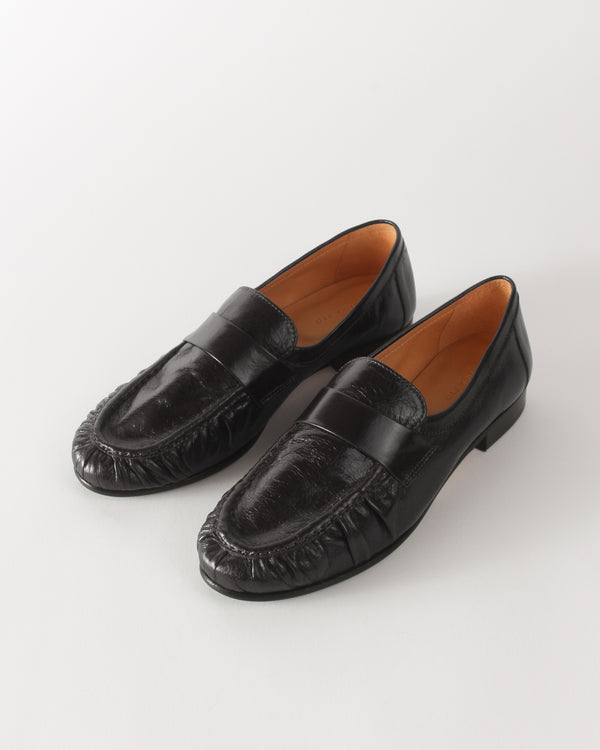 Rejina Pyo Ruched Loafer Leather Black