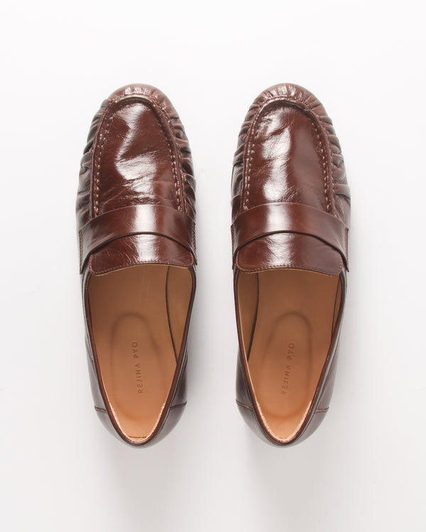 Rejina Pyo Ruched Loafer Leather Moka
