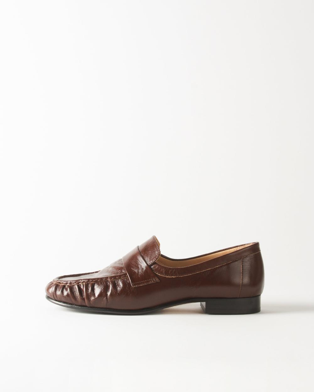 rejina pyo Ruched Loafer Leather Moka