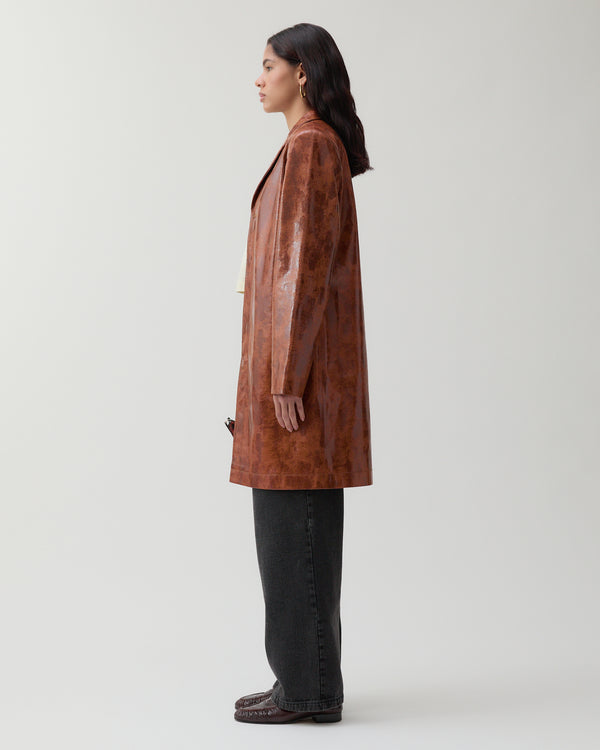 Rejina Pyo Samantha Jacket Faux Leather Brown