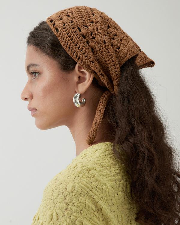 Rejina Pyo Sandy Headscarf Organic Cotton Chestnut