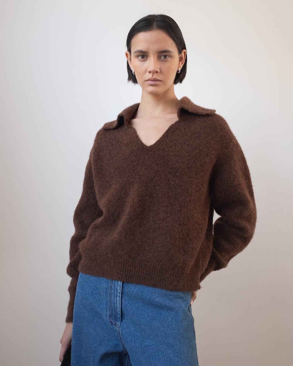 rejina pyo Sandy Sweater Alpaca Brown