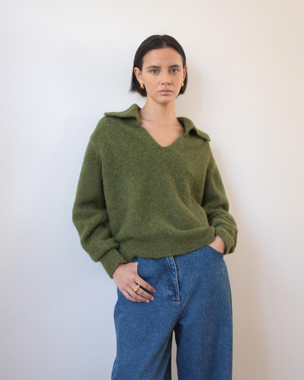rejina pyo Sandy Sweater Alpaca Green